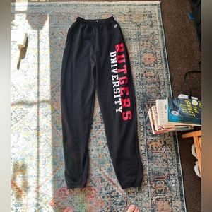 Champion Rutgers University Medium Sweatpants Streetwear Relaxed Fit Black